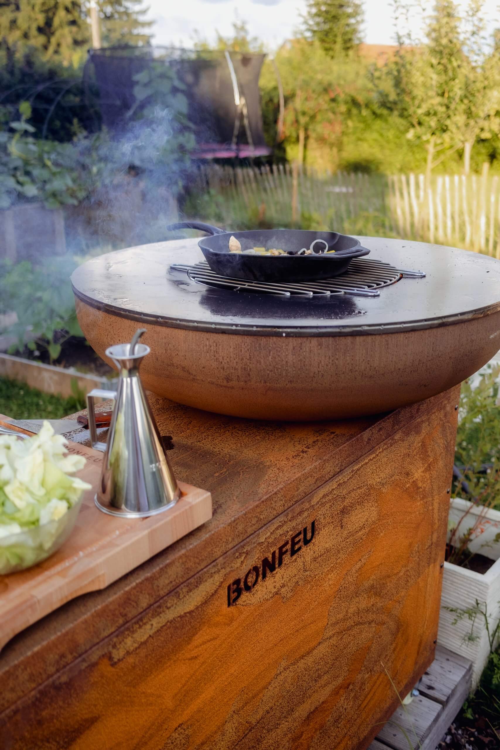 BonFeu BonBiza Island XL Corten Steel Outdoor Kitchen with Plancha