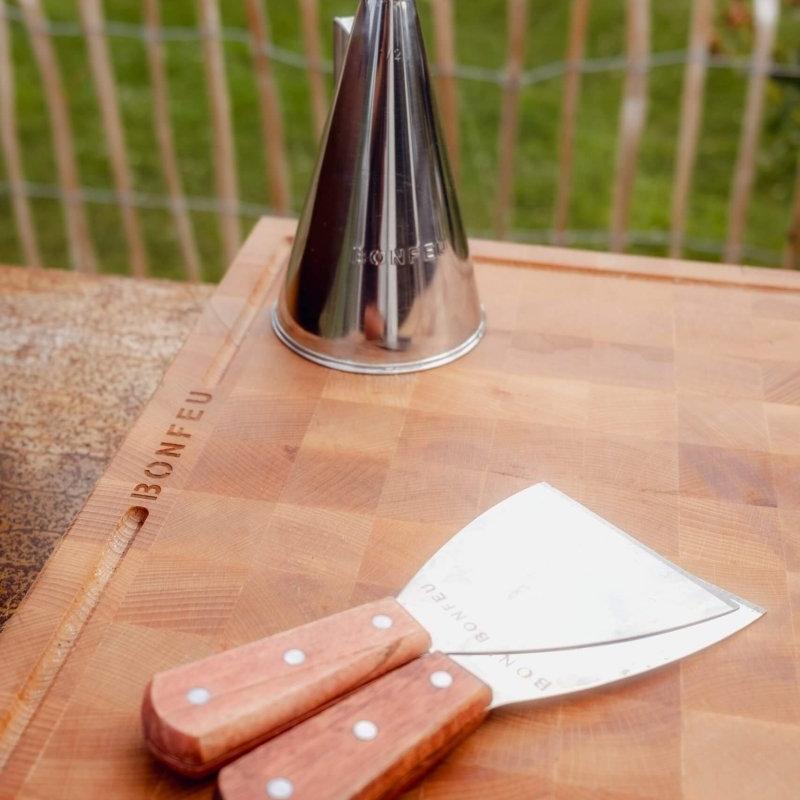 BonFeu BonBiza Island XL Corten Steel Outdoor Kitchen with Plancha - Patio Heater - Ice Cold Spice | Rust