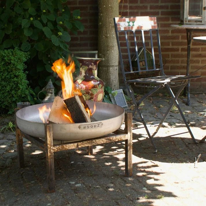 MOODZ Firebowl Feet Square - fireplace accessory - Ice Cold Spice | Stainless Steel Ø 60 cm