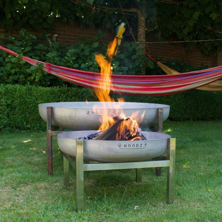 MOODZ Firebowl Feet Square - fireplace accessory - Ice Cold Spice | Stainless Steel Ø 60 cm