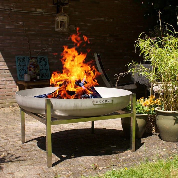 MOODZ Firebowl Feet Square - fireplace accessory - Ice Cold Spice | Stainless Steel Ø 60 cm