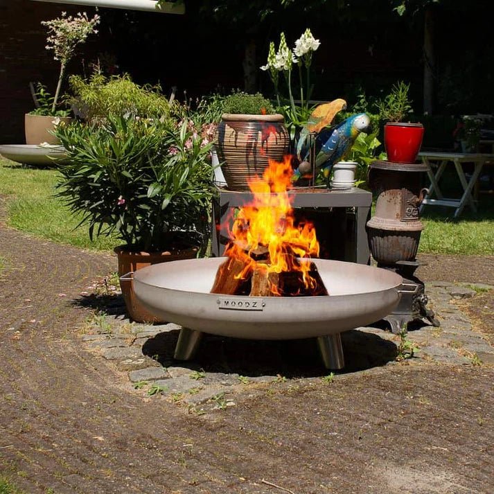 MOODZ Firebowl Feet & Handle - fireplace accessory - Ice Cold Spice | Corten Steel Ø 60 cm