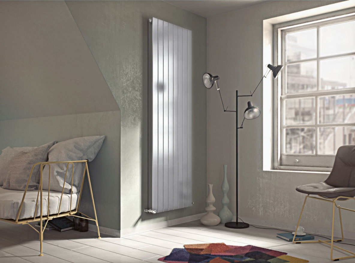 Eucotherm Mars Duo Vertical Flat Panel Designer Radiator in Silver | 1 colour, 8 sizes