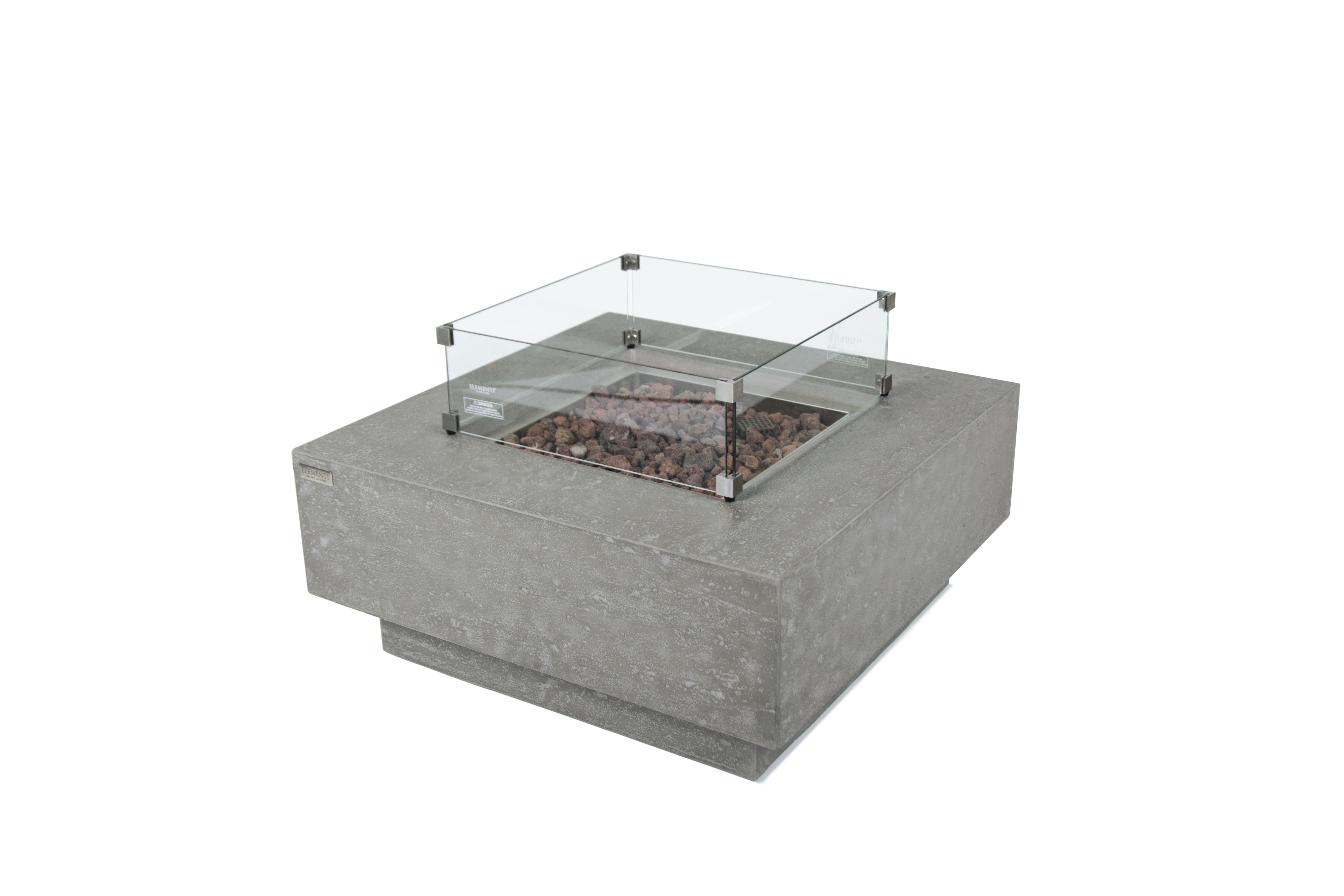 Elementi Manhattan Concrete Square Outdoor Fire Table