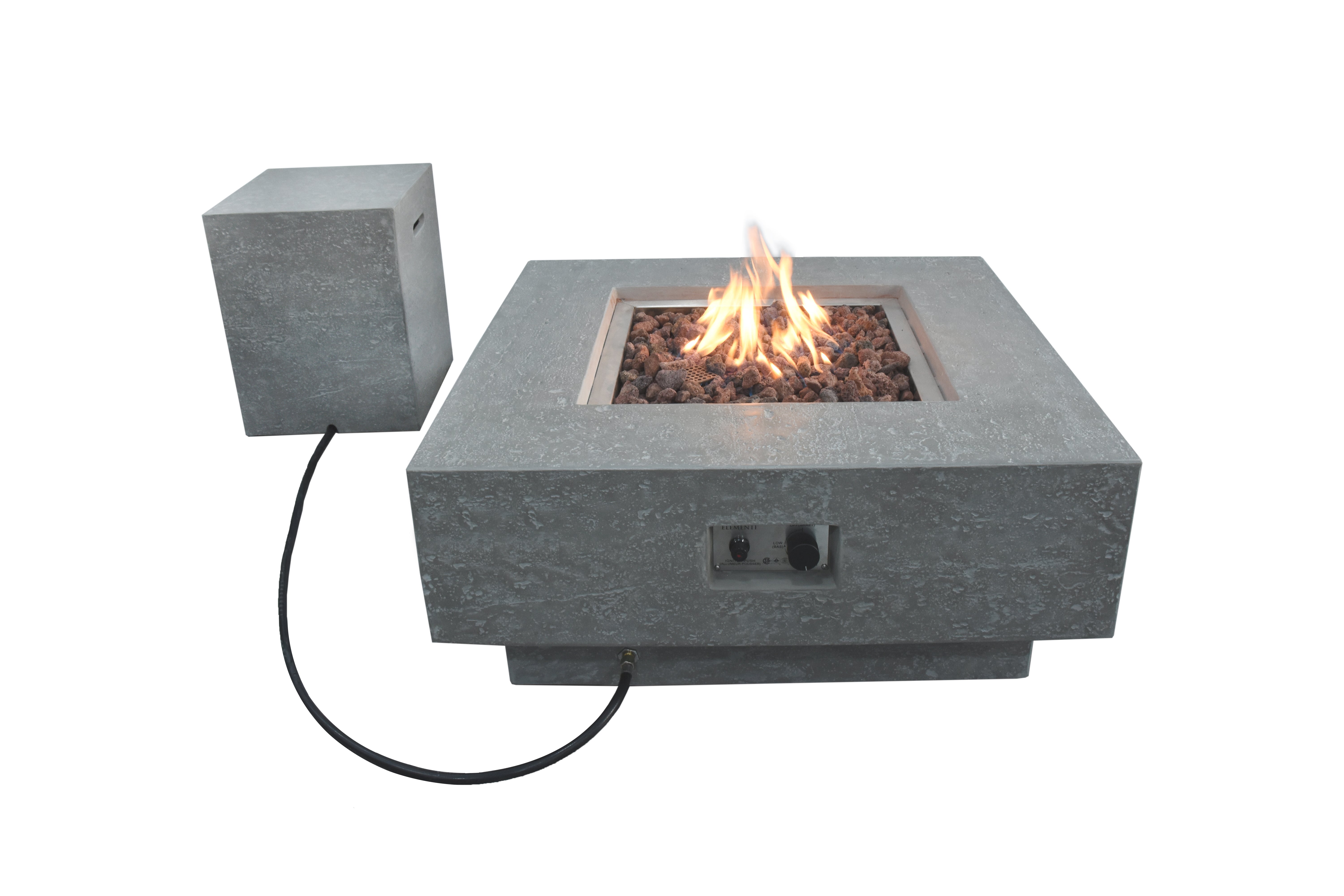 Elementi Manhattan Concrete Square Outdoor Fire Table
