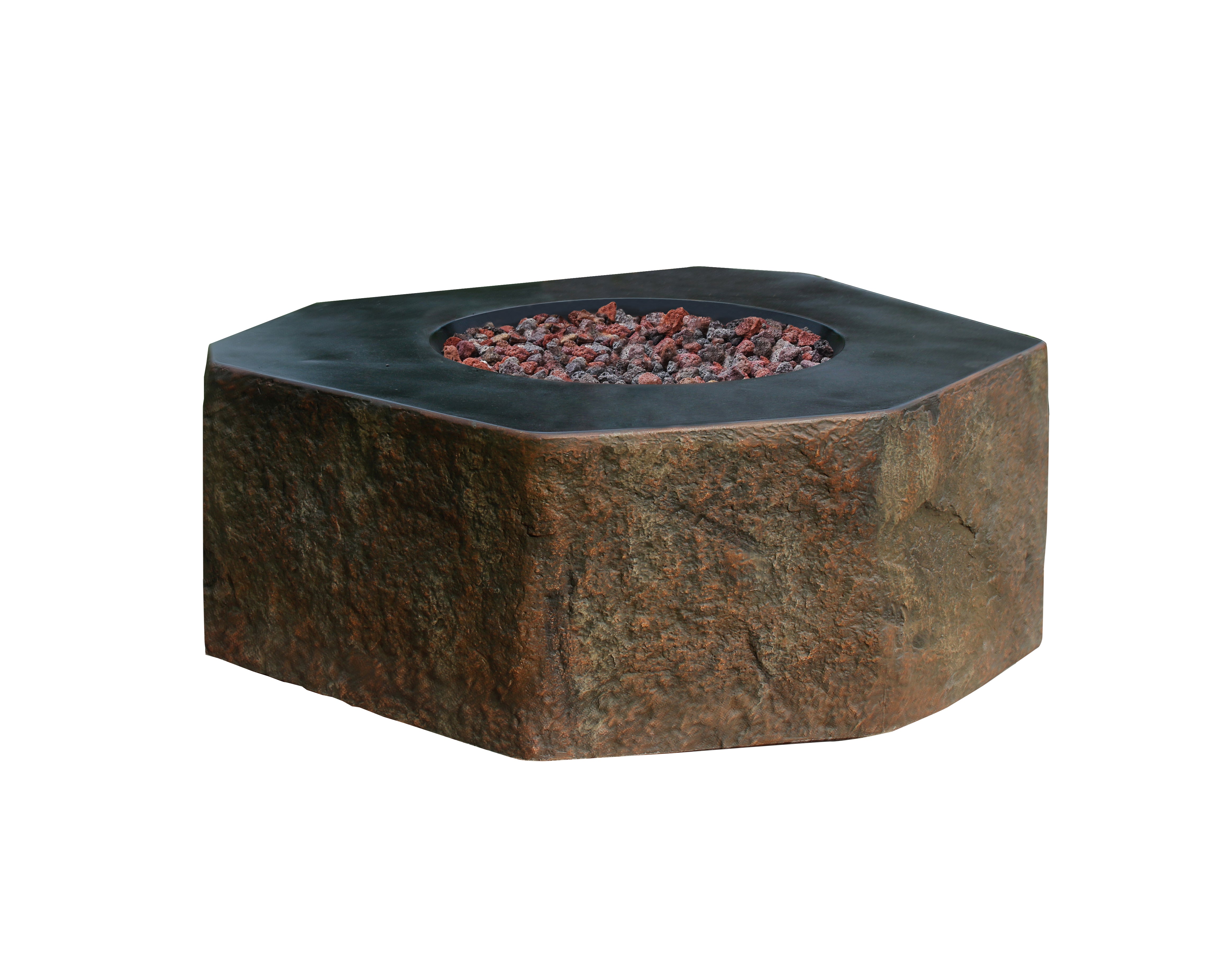 Elementi Columbia Octagonal Concrete Outdoor Fire Table