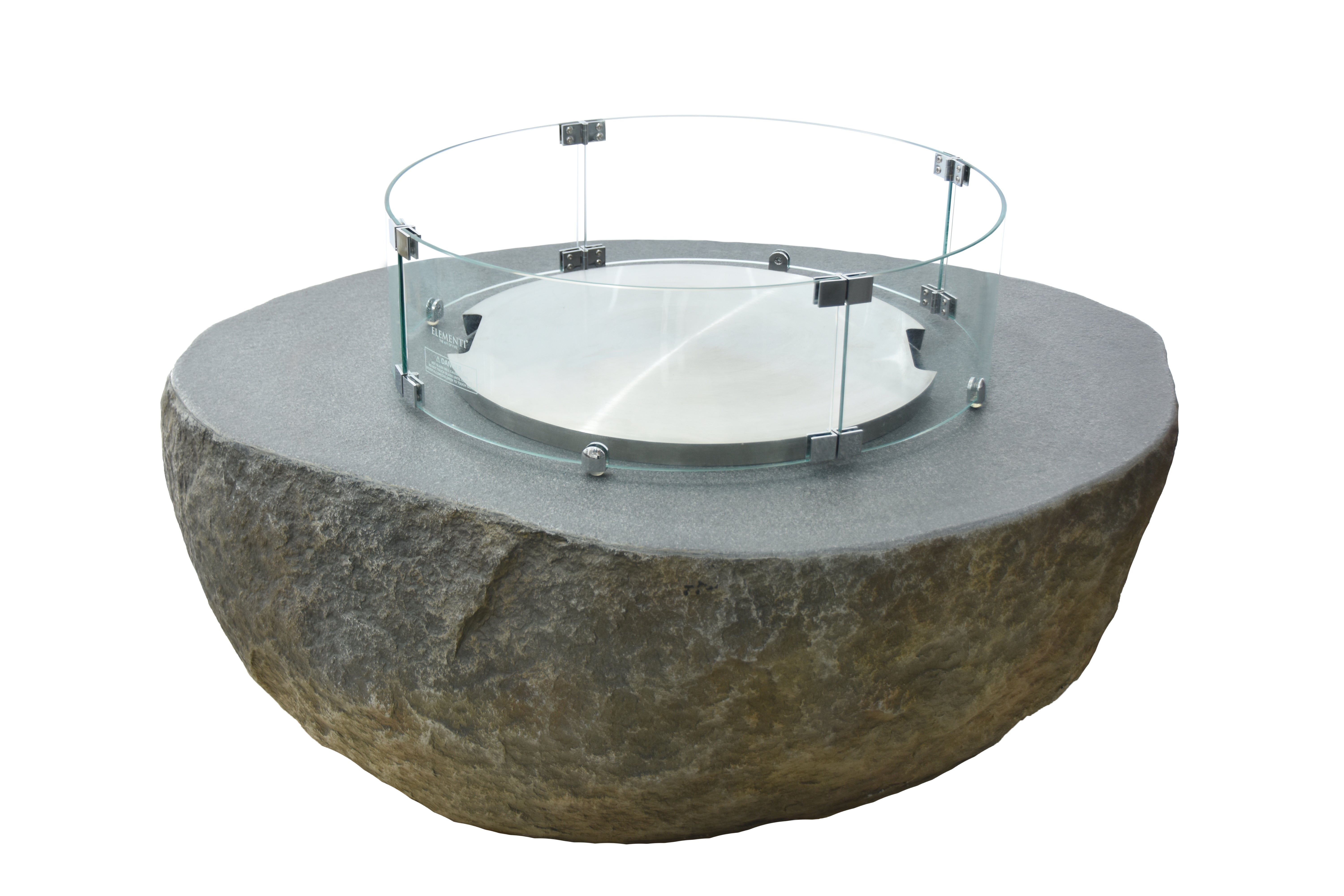 Elementi Grey Concrete Boulder Outdoor Fire Table
