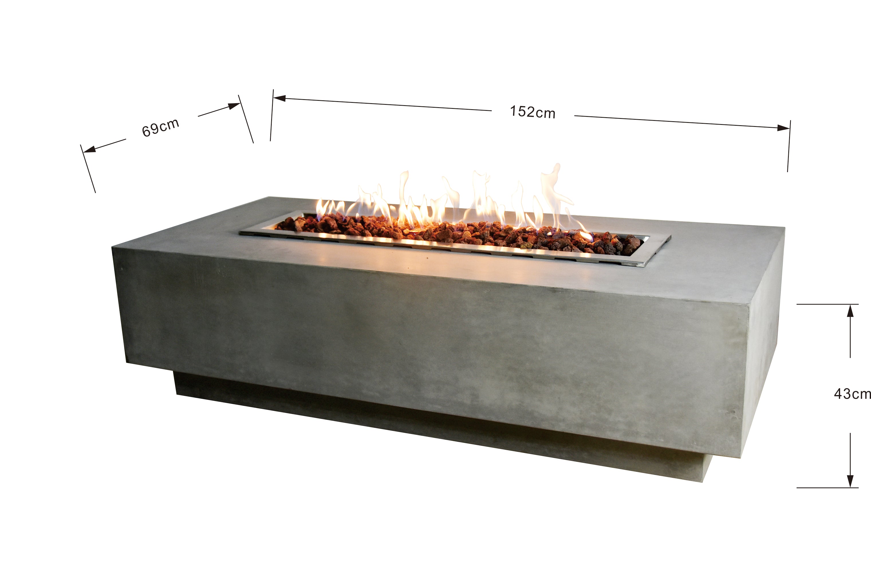 Elementi Granville Concrete Outdoor Fire Table