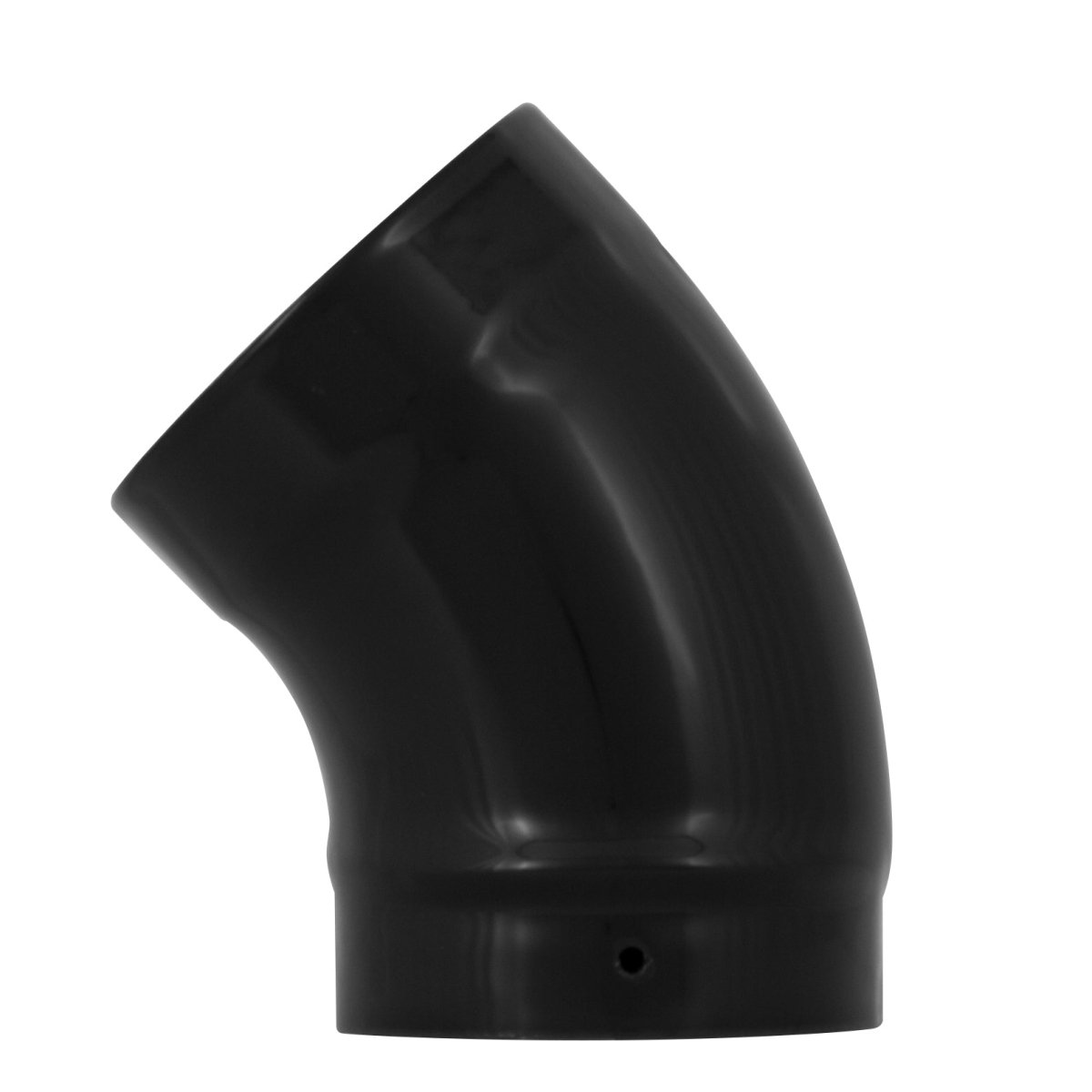 Carron 135 Degree Swept Elbow Stove Pipe - No Door - fireplace accessory - Ice Cold Spice | Black Enamel