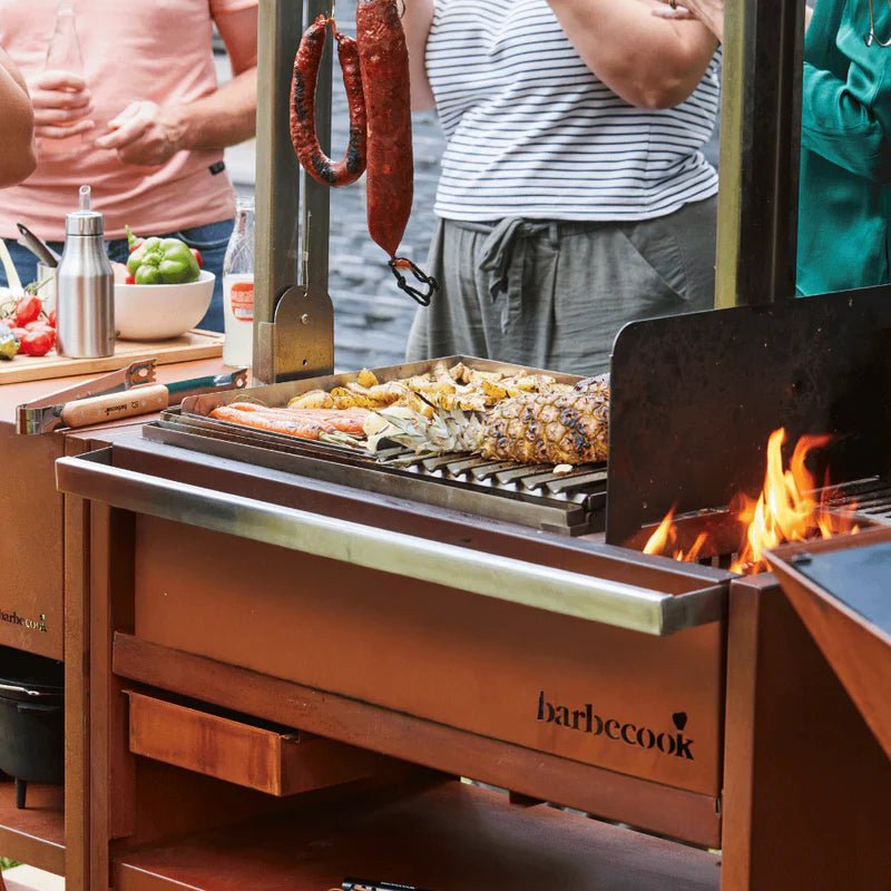 Barbecook Pedro Asado in Corten and Workstation - outdoor grill - Ice Cold Spice | Corten and Stainless Steel
