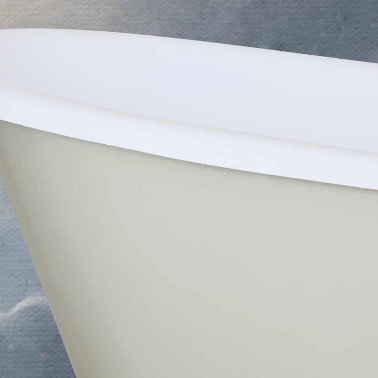 Hurlingham Prior Cast Iron Bath With Tap Holes - baths - Ice Cold Spice | Farrow & Ball Mizzle Painted L1720 x W680 x H630