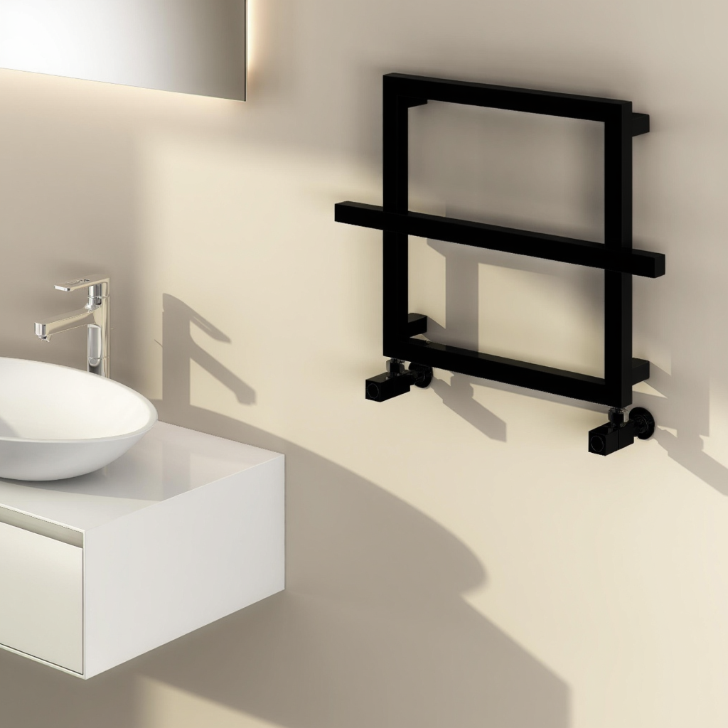 Reina Lago 1 Rectangular Steel Towel Warmer 450H x 600W | 1 size, 2 colours