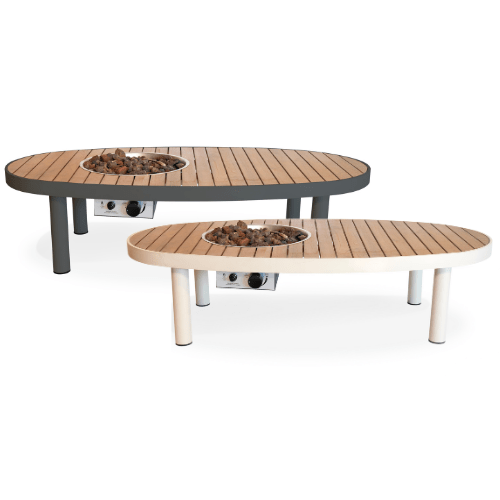 Happy Cocooning Riviera 140 Gas Fire Table - outdoor fireplaces - Ice Cold Spice | Smokey Anthracite