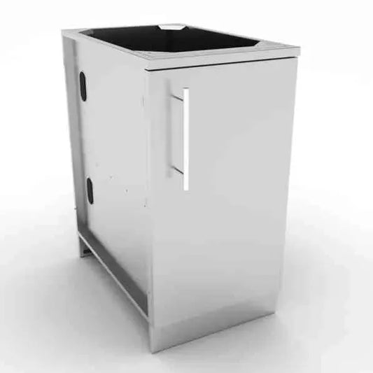 Sunstone Outdoor Kitchens Cabinet for Storage with Shelf (Right Opening) - outdoor grill - Ice Cold Spice | Light Brushed Stainless Steel