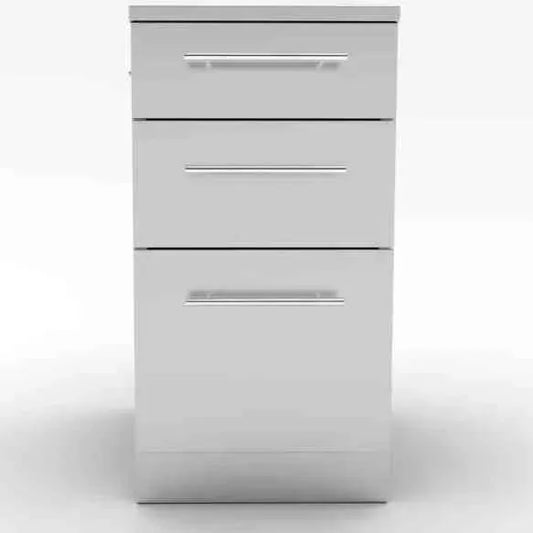 Sunstone Outdoor Kitchens Cabinet with 3 Drawers - outdoor grill - Ice Cold Spice | Light Brushed Stainless Steel