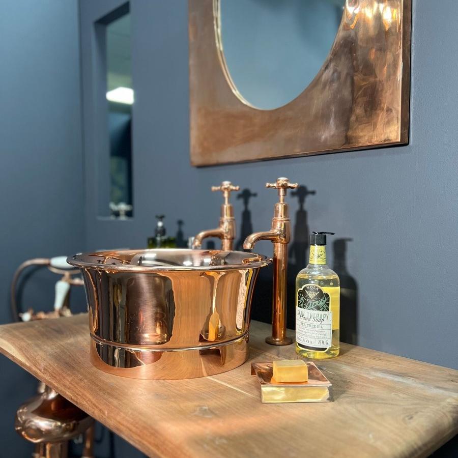 Hurlingham Copper Tub Basin With Roll Top - Ice Cold Spice | Copper H182 x W375 x D375