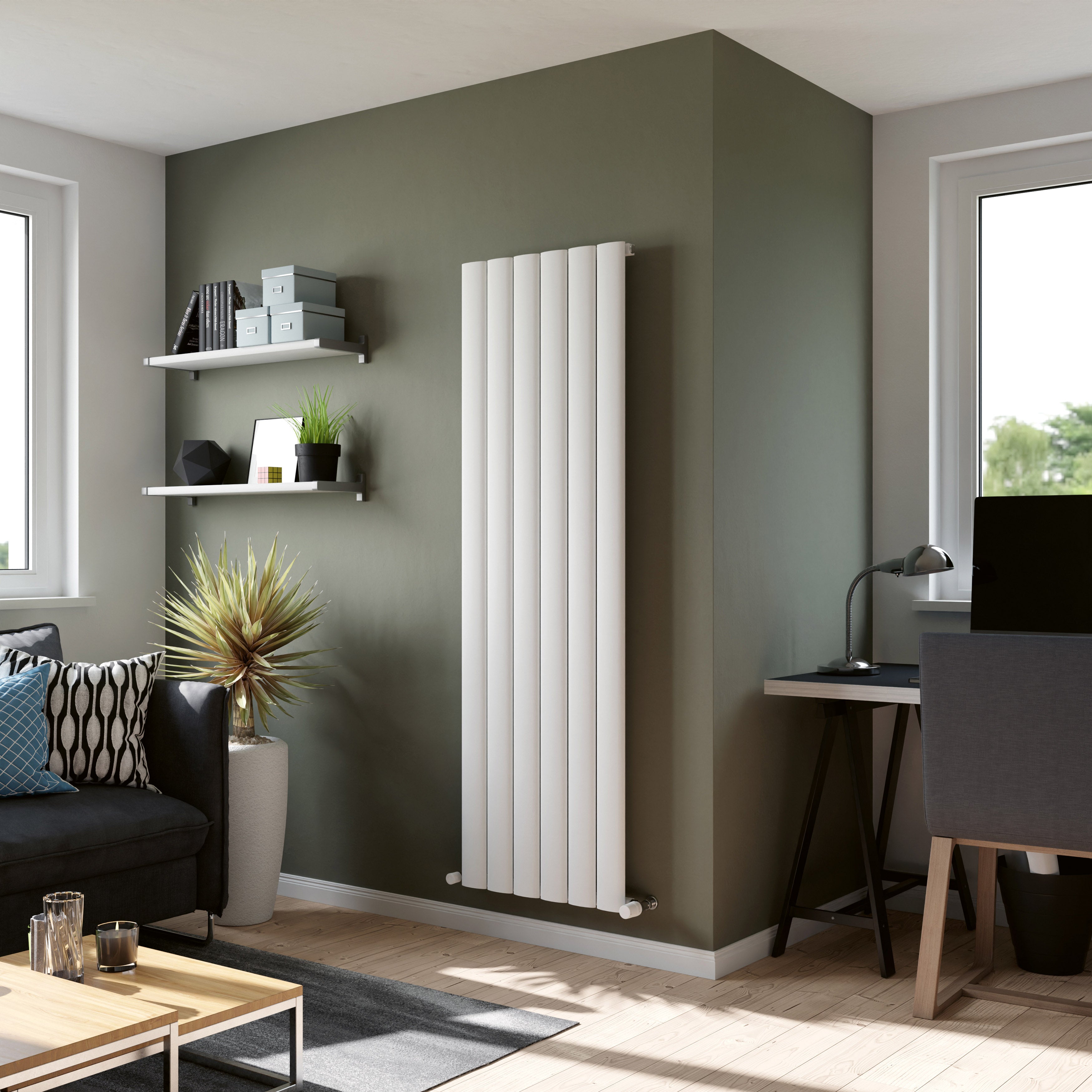 Eucotherm Saturn Vertical Designer Radiator | 2 colours, 3 sizes