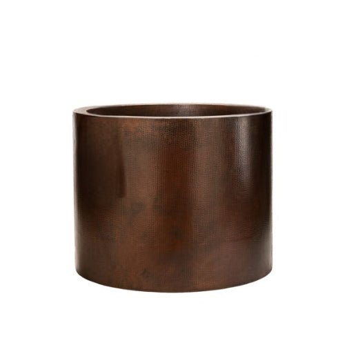 Coppersmith Creations Hammered Antique Japanese Style Soaking Copper Bathtub 45 - inch - baths - Ice Cold Spice | Dark Antique Copper