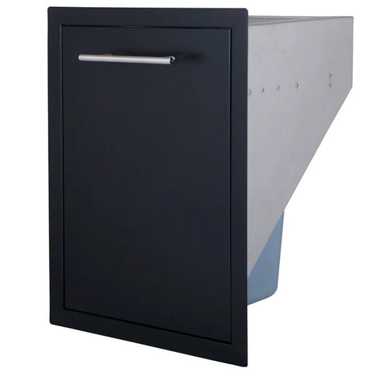 Sunstone Outdoor Kitchens Trash Drawer with Plastic Bin - outdoor grill - Ice Cold Spice | Matt Black