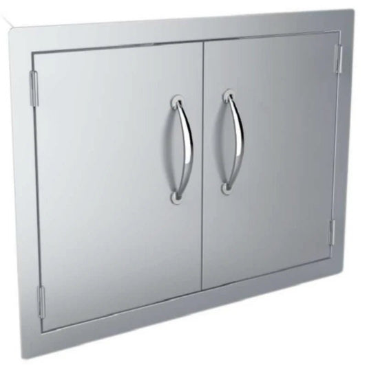 Sunstone Outdoor Kitchens Big Double Door - outdoor grill - Ice Cold Spice | Large Light Brushed Stainless Steel
