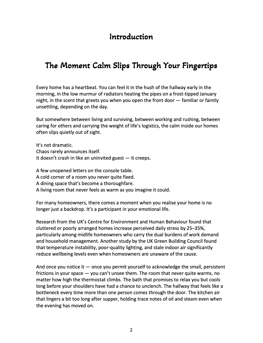 "Chaos To Calm: Secret Guide For Homeowners" Book