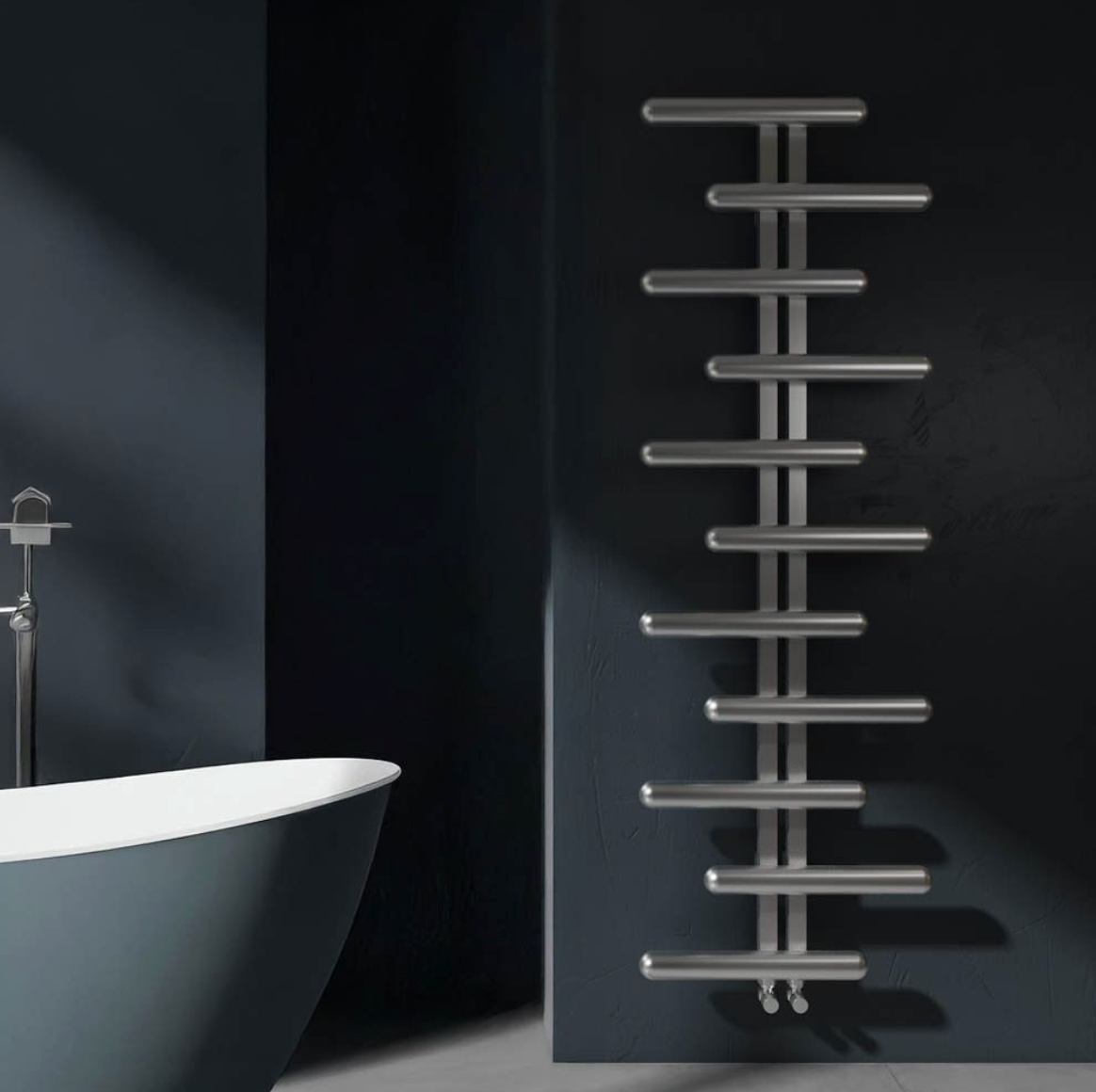 Carisa Vivi Stainless Steel Towel Radiator in Mirror Polished Chrome