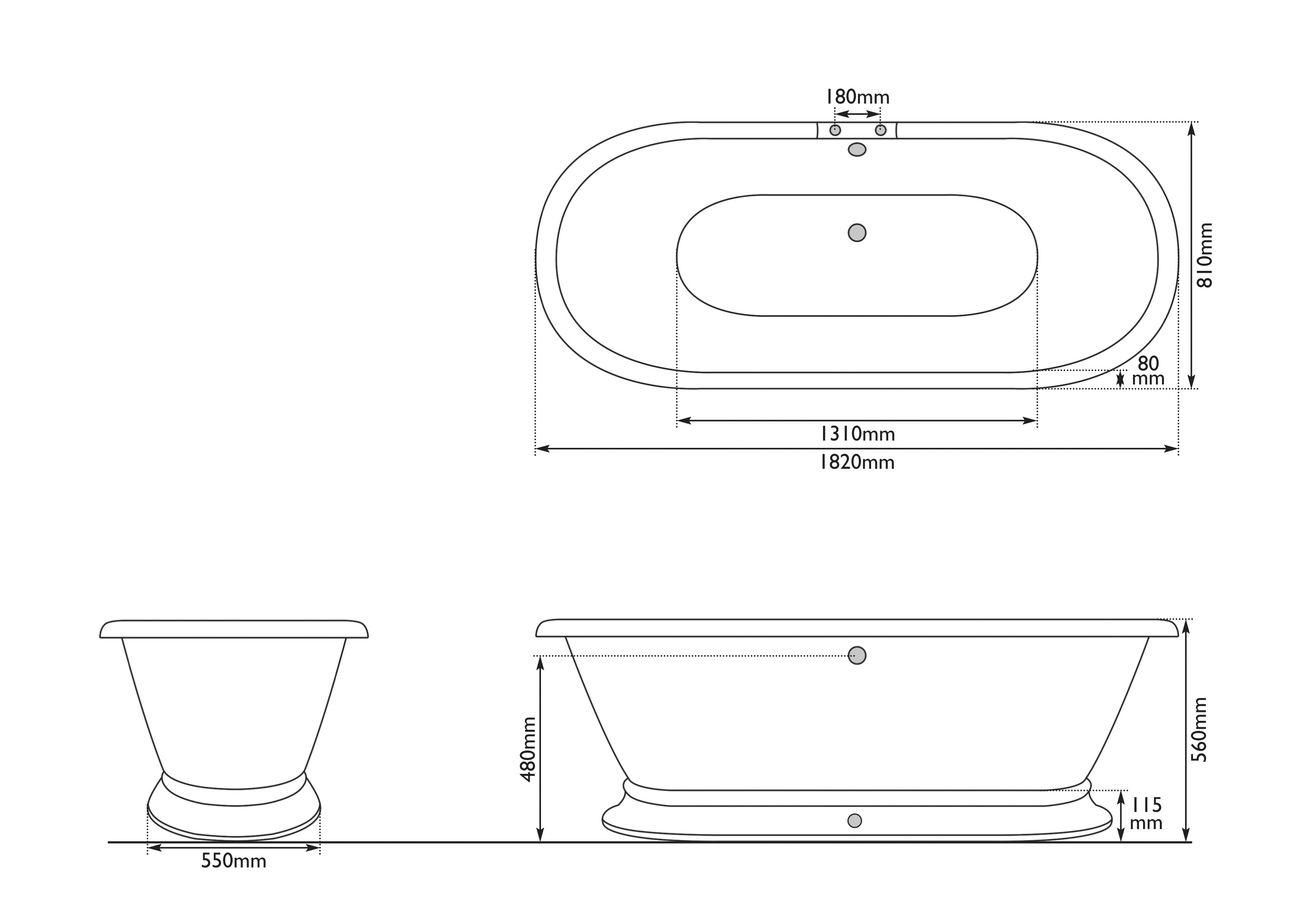 Hurlingham Shikara Cast Iron Bath