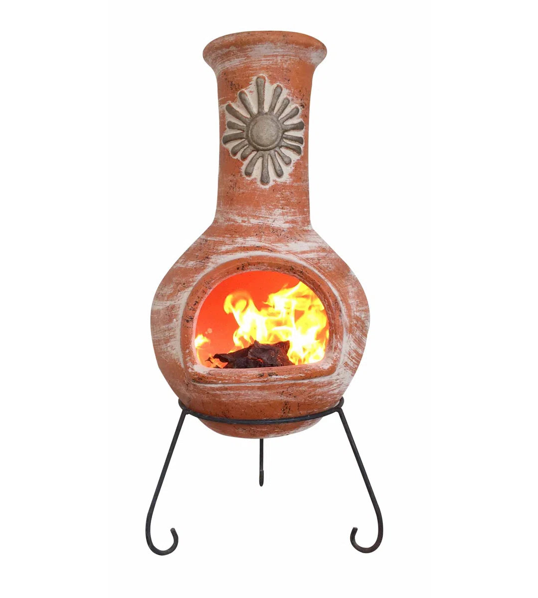 Gardeco Orange Sol Authentic Mexican Rustic Chimenea