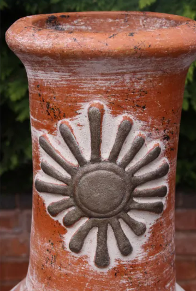 Gardeco Orange Sol Authentic Mexican Rustic Chimenea