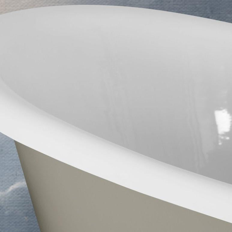 Hurlingham Tebb Cast Iron Bath - baths - Ice Cold Spice | Farrow & Ball Plummett L1840 x W790 x H750