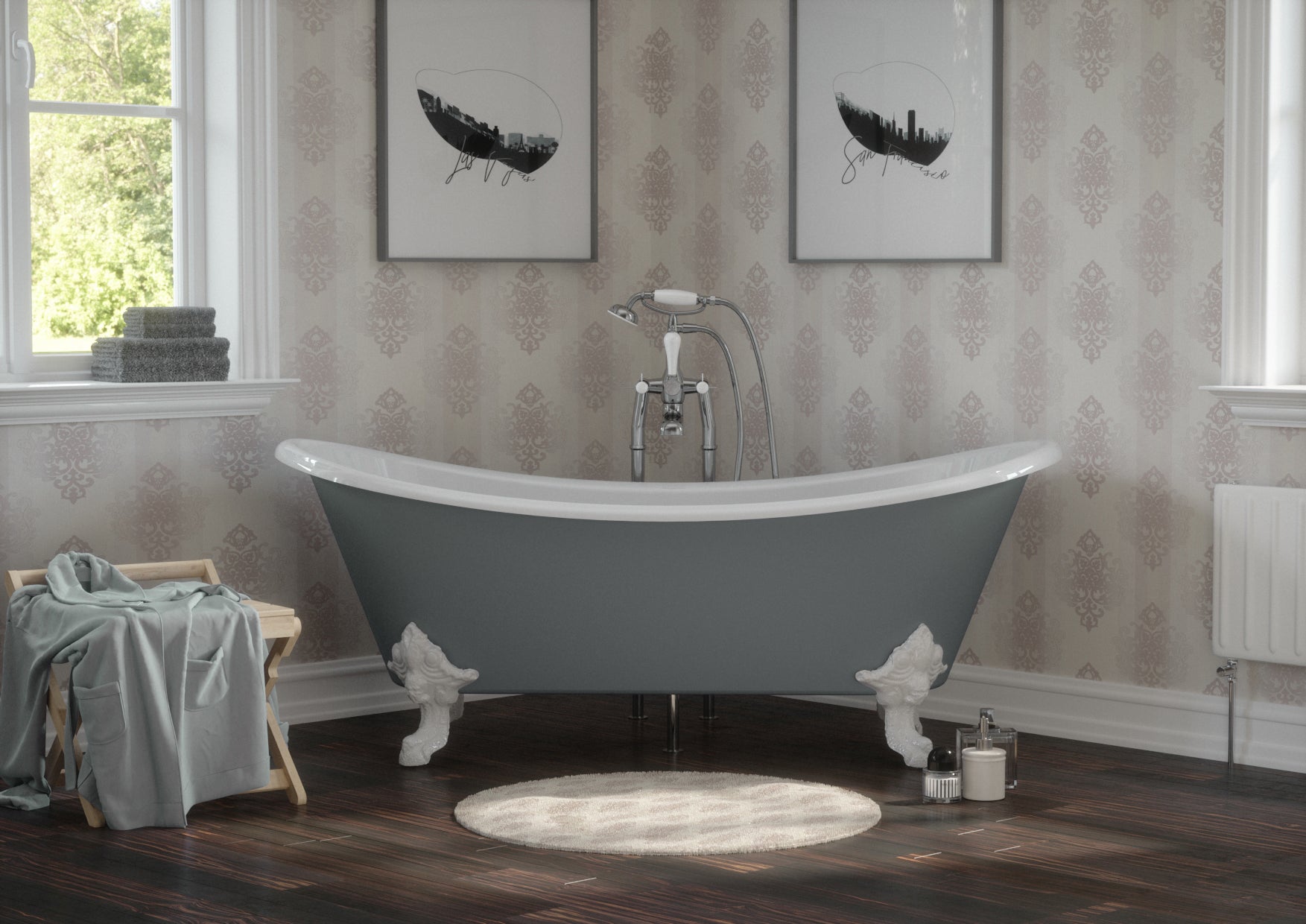 Hurlingham Tebb Cast Iron Bath