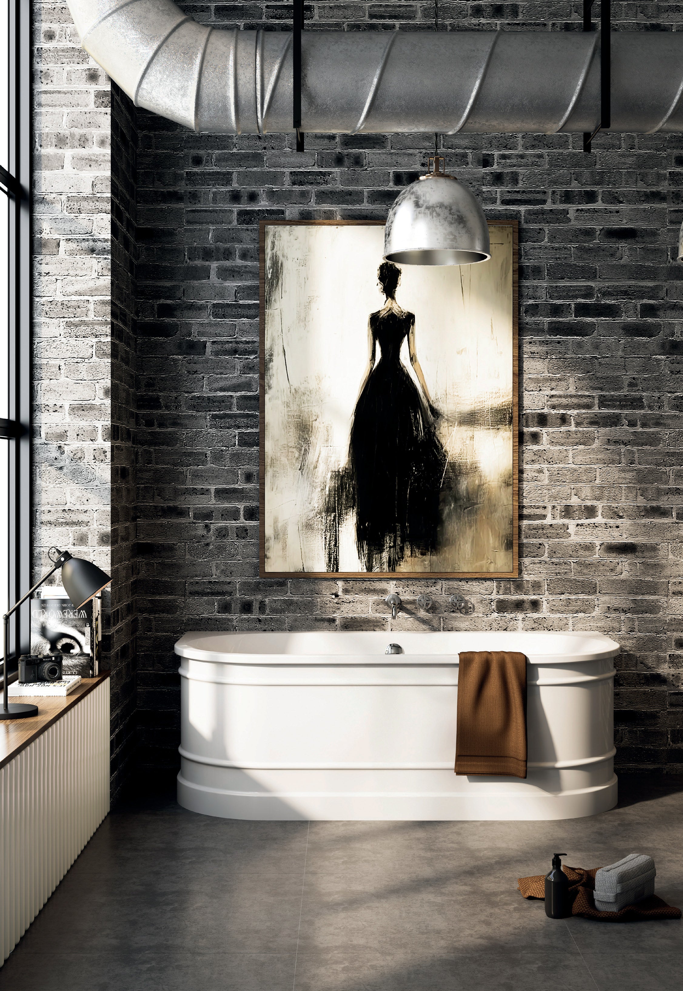 Vincent Alexander Forge Double Ended Oval Back to Wall Bathtub