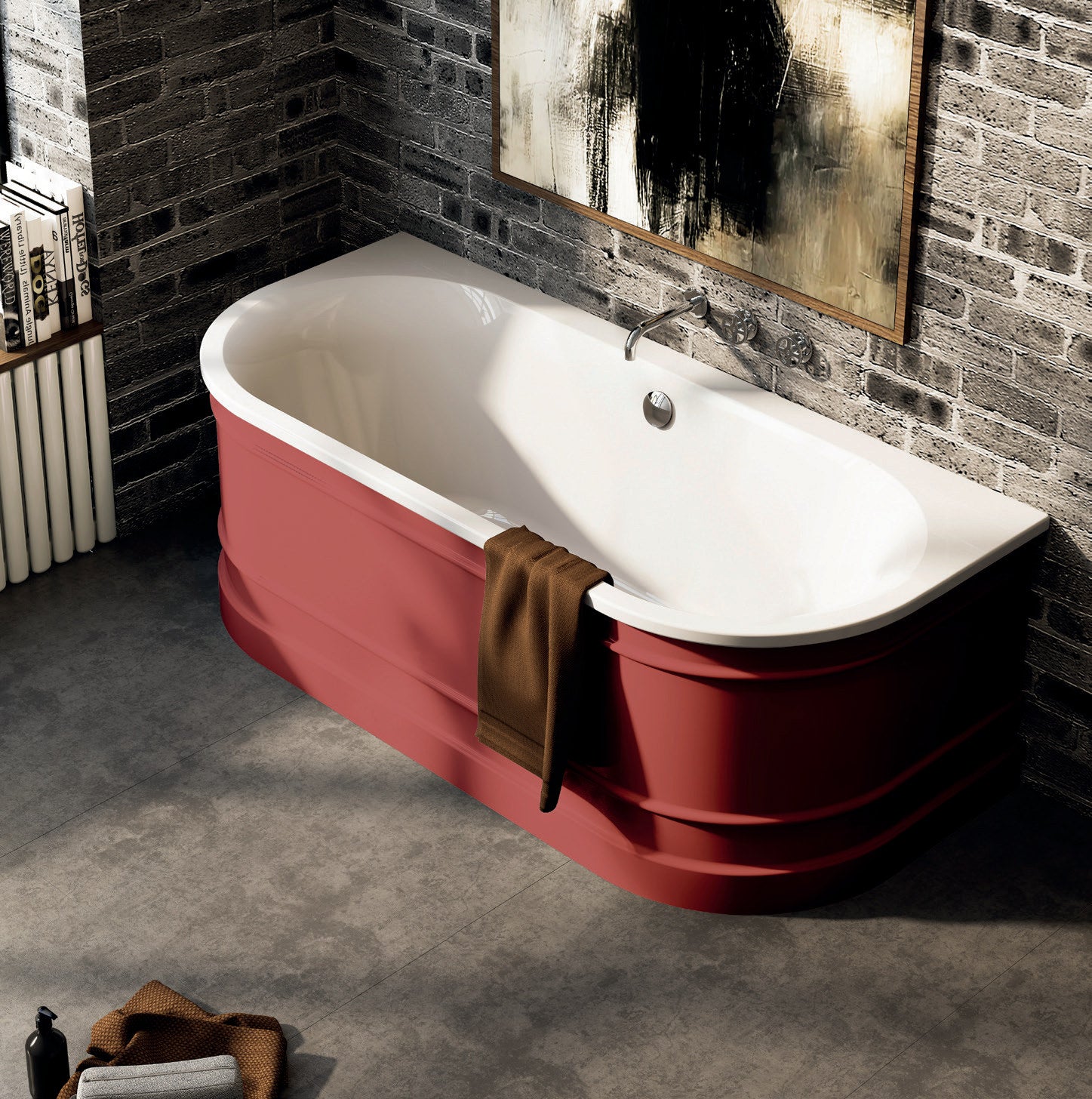 Vincent Alexander Forge Double Ended Oval Back to Wall Bathtub