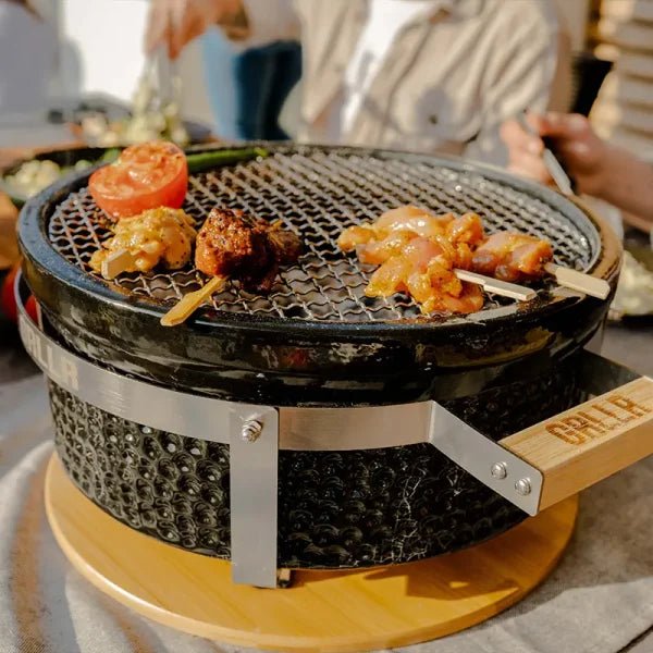 GRLLR Tokyo Shichirin Round Table Barbecue - outdoor grill - Ice Cold Spice | White