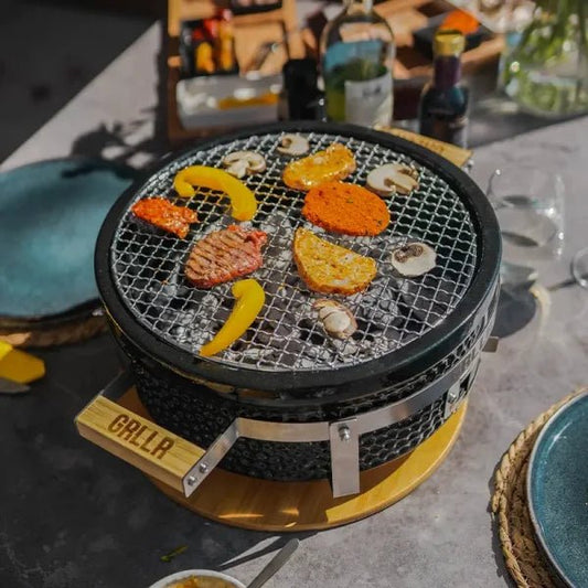 GRLLR Tokyo Shichirin Round Table Barbecue - outdoor grill - Ice Cold Spice | White