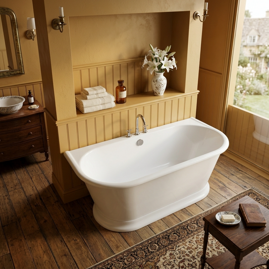 Vincent Alexander Haven Double Ended Oval Back to Wall Bathtub