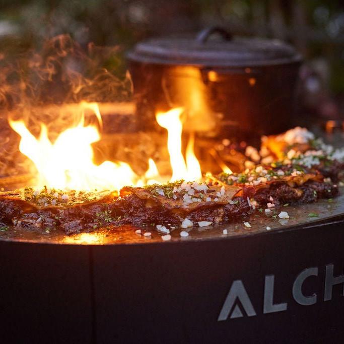 Alchemy 24" Smoker, Grill, & Plancha 3 - in - 1 Black in Black