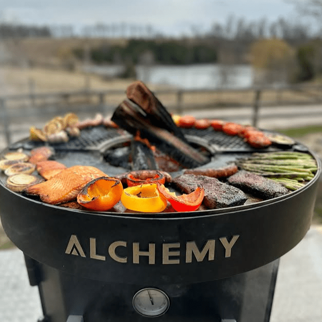 Alchemy 24" Smoker, Grill, & Plancha 3 - in - 1 Black in Black