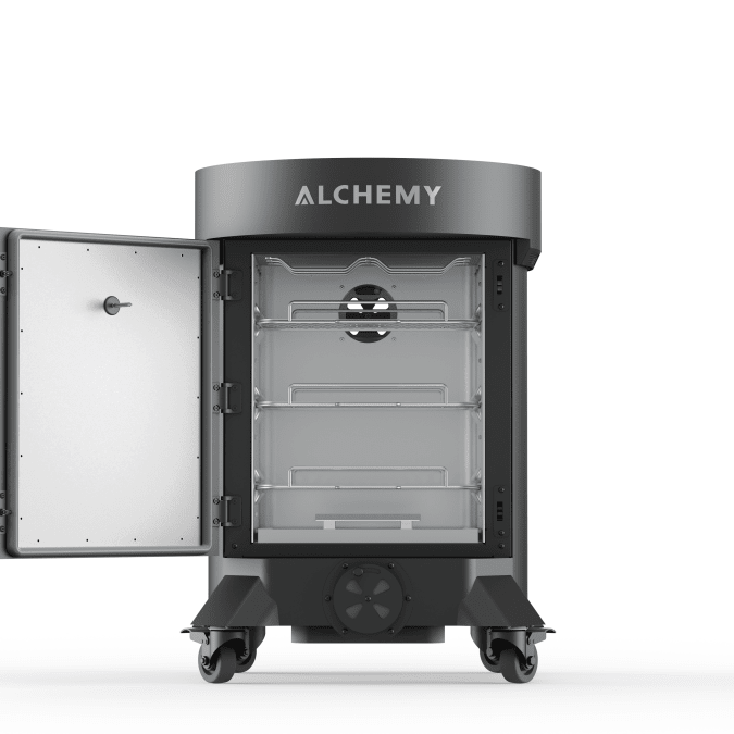Alchemy 24" Smoker, Grill, & Plancha 3 - in - 1 Black in Black