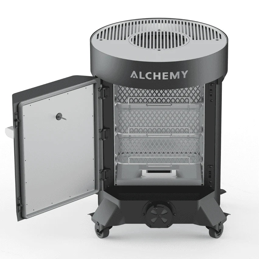 Alchemy 24" Smoker, Grill, & Plancha 3 - in - 1 Black in Black