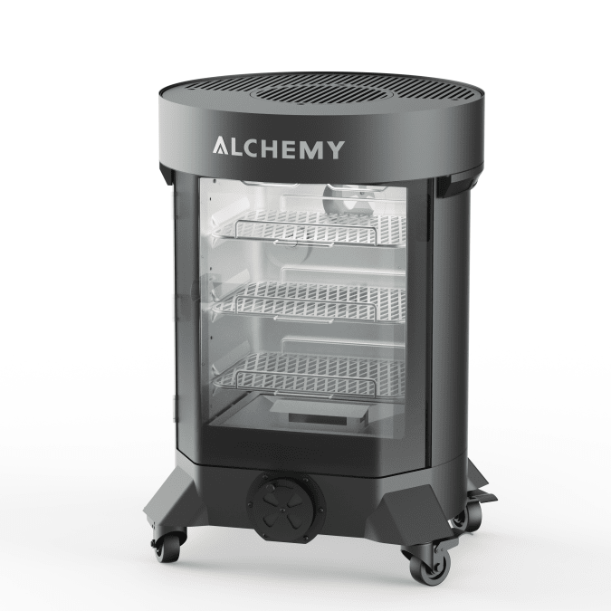 Alchemy 24" Smoker, Grill, & Plancha 3 - in - 1 Black in Black