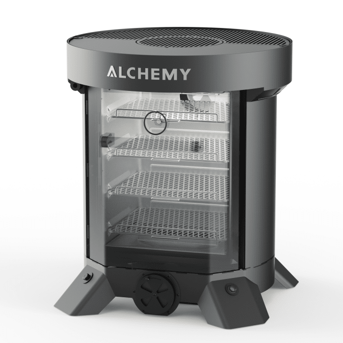 Alchemy 24" Smoker, Grill, & Plancha 3 - in - 1 Black in Black