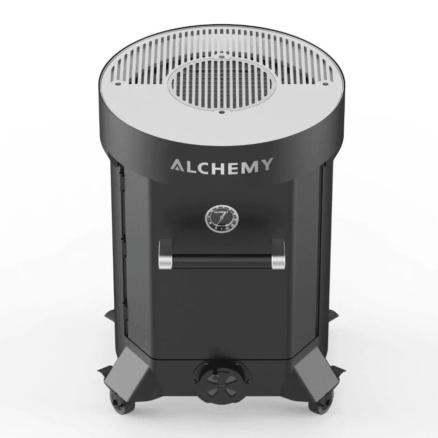 Alchemy 24" Smoker, Grill, & Plancha 3 - in - 1 Black in Black