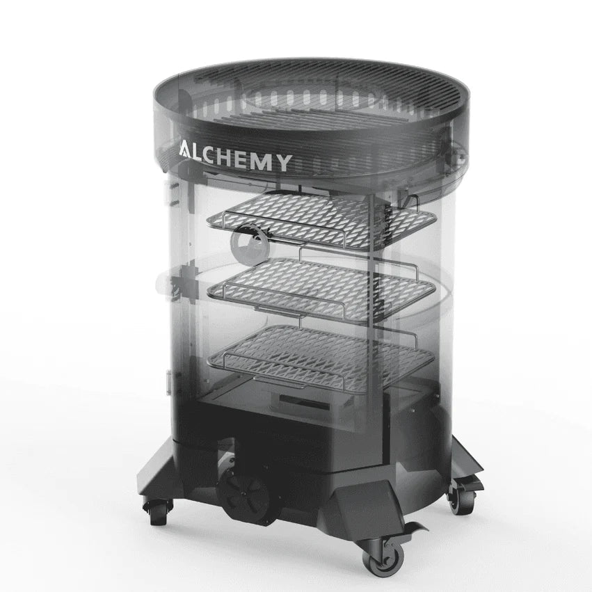 Alchemy 24" Smoker, Grill, & Plancha 3 - in - 1 Black in Black