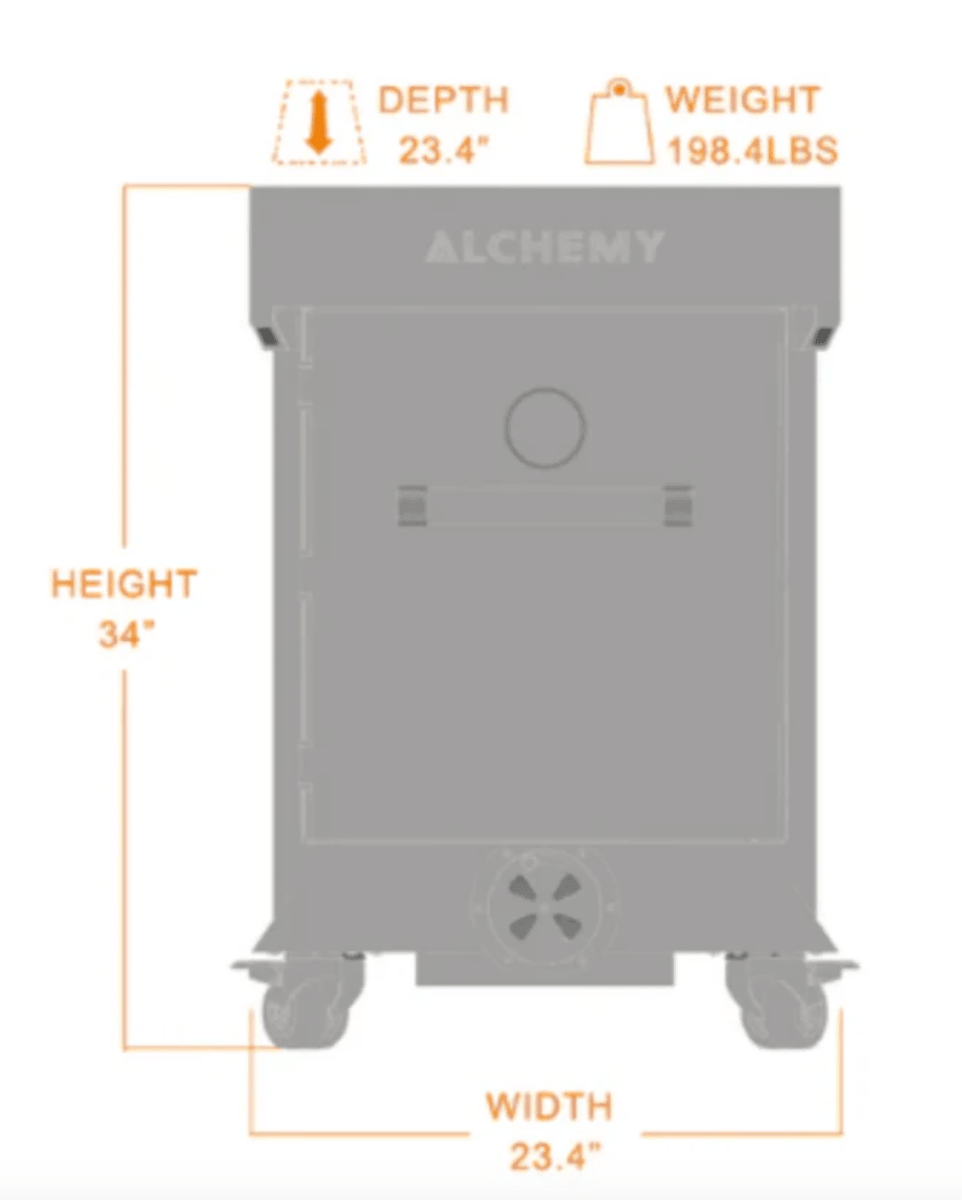 Alchemy 24" Smoker, Grill, & Plancha 3 - in - 1 Black in Black