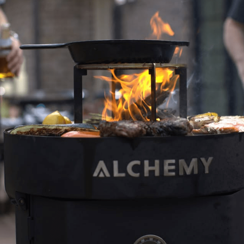 Alchemy 24" Smoker, Grill, & Plancha 3 - in - 1 Black in Black