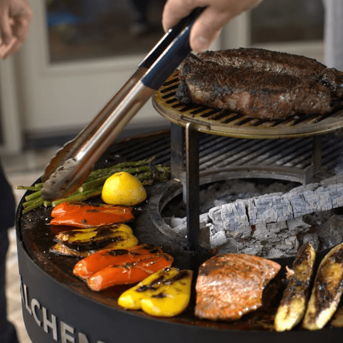 Alchemy 24" Smoker, Grill, & Plancha 3 - in - 1 Black in Black