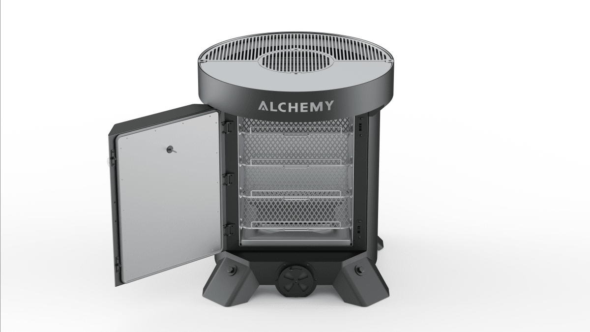 Alchemy 24" Smoker, Grill, & Plancha 3 - in - 1 Black in Black