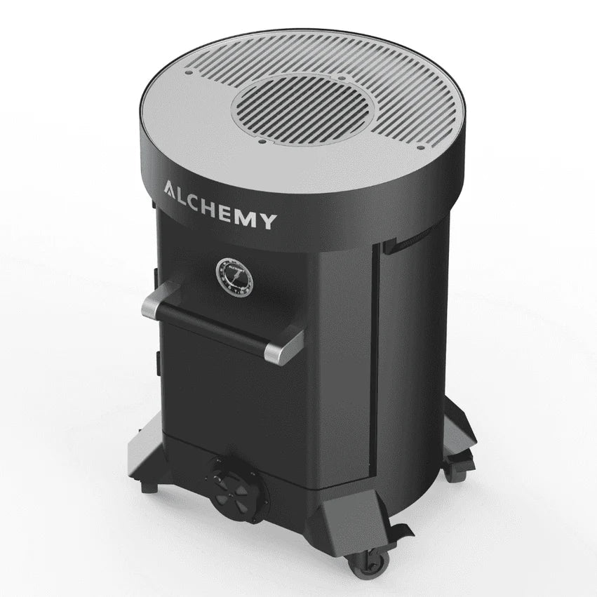 Alchemy 24" Smoker, Grill, & Plancha 3 - in - 1 Black in Black