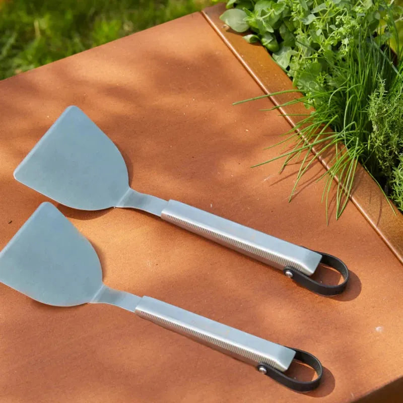 Barbecook Premium Set of 2 Stainless Steel Plancha Spatulas - outdoor grill - Ice Cold Spice | Steel
